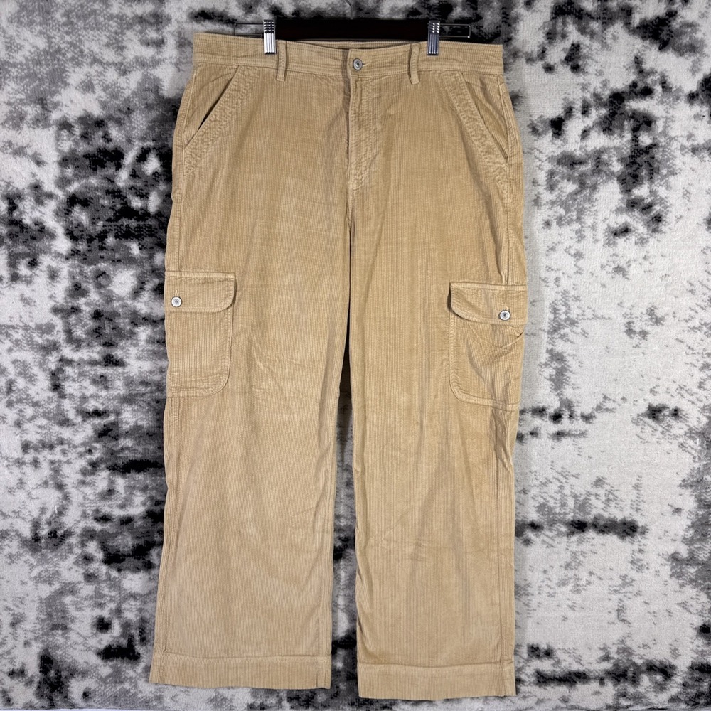 American Eagle Pants Womens Size 16 Super High Rise Baggy Wide Leg Corduroy Carg